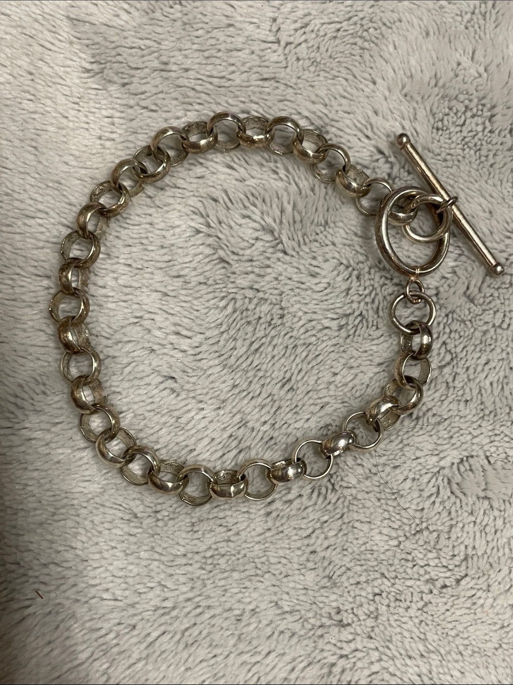 Sterling silver Chain link Toggle Bracelet